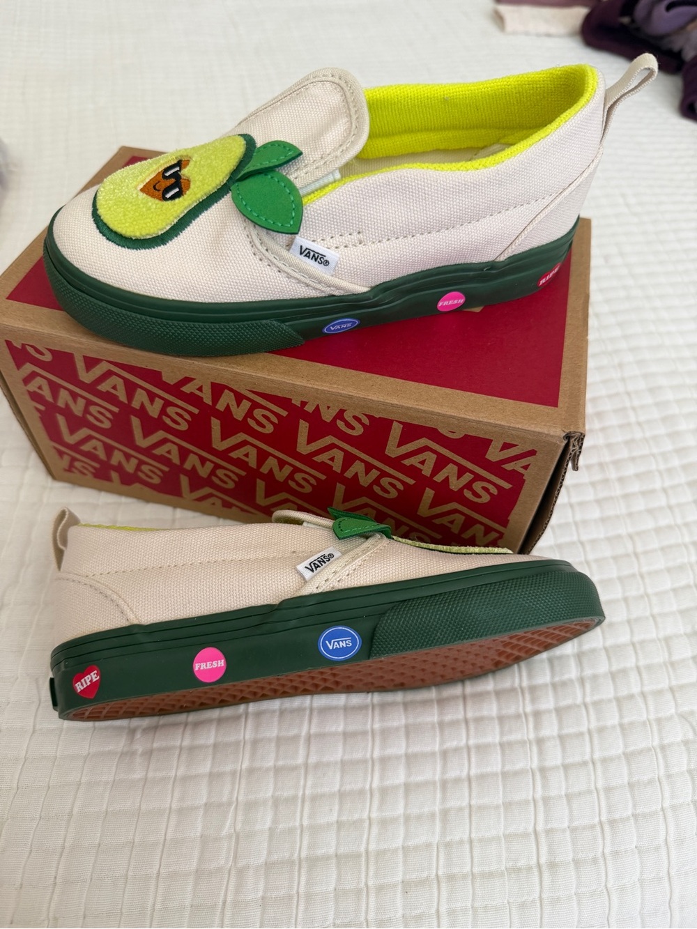 Vans Avocado Canvas Slip-On Sneakers